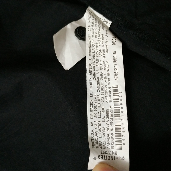 Zara Long sleeve Poplin Mini Dress Black - Picture 10 of 13